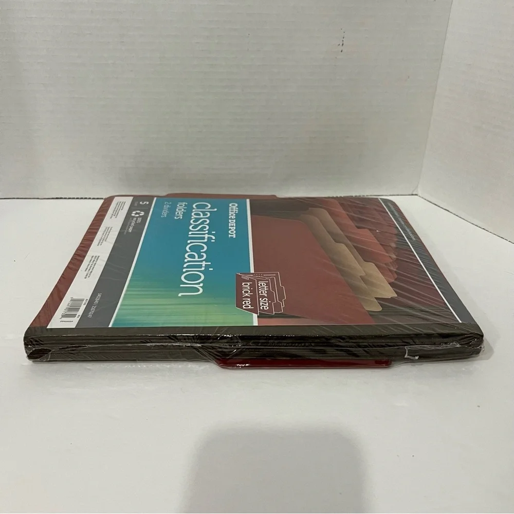 Office Depot Brand Letter Size 2 Divider Red Classification Folders, 5 Count